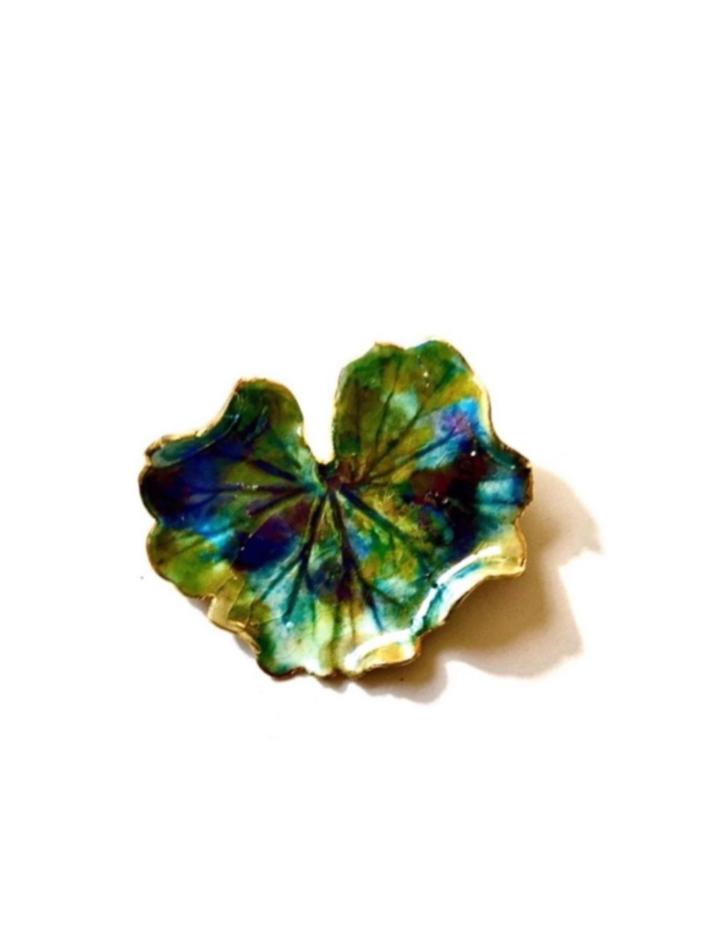 Artisan Handcrafted Pin in Metallic Lustre Glaze